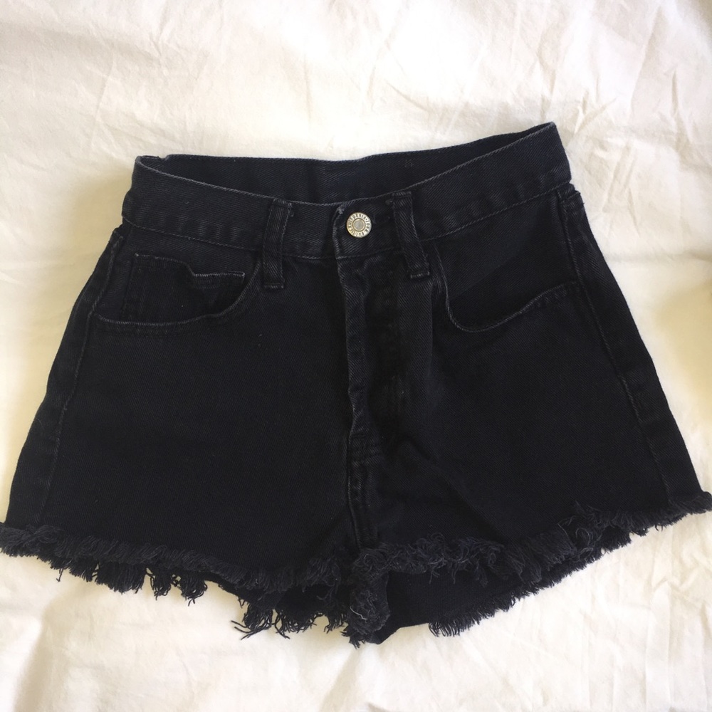 Brandy Melville John Galt black denim jean shorts